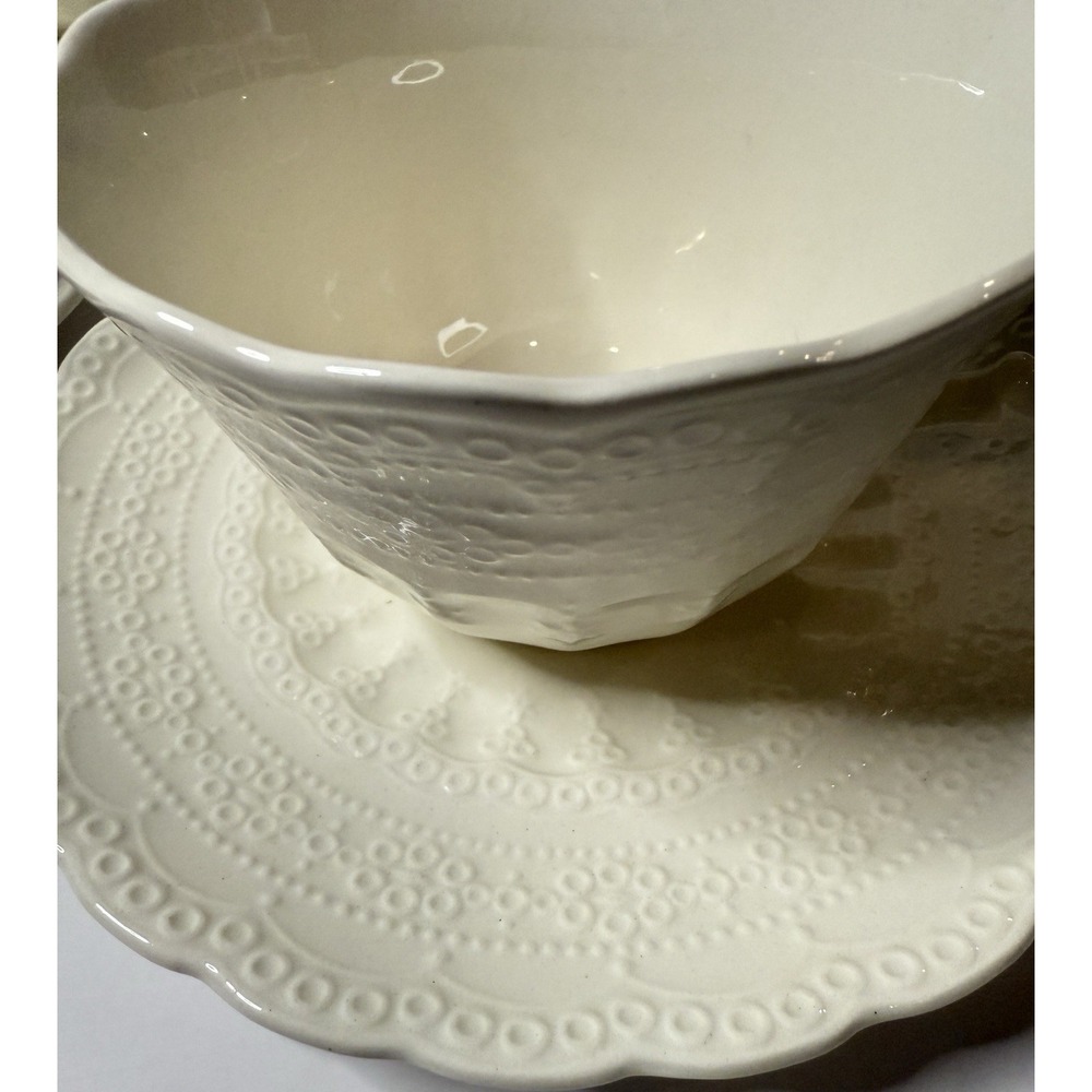 Spode's Jewel Copeland 8‑Pc Tea Cup & Saucer Set England Vintage Embossed - Picture 2 of 6